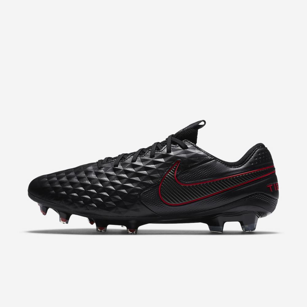 Crampon De Foot Nike Tiempo Legend 8 Elite FG Noir 5264-978 Black/Chile Red/Dark Smoke Grey Femme | CML-49360708